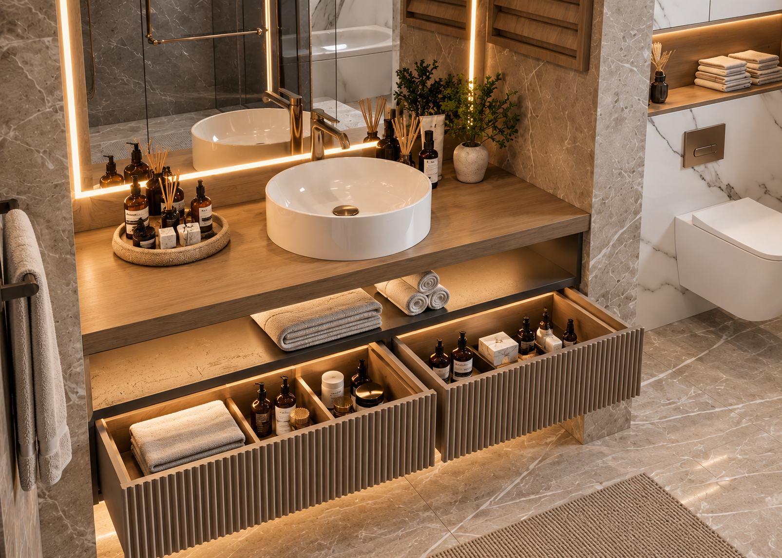 SDB-1007 Salle de bain laquée personnalisable
