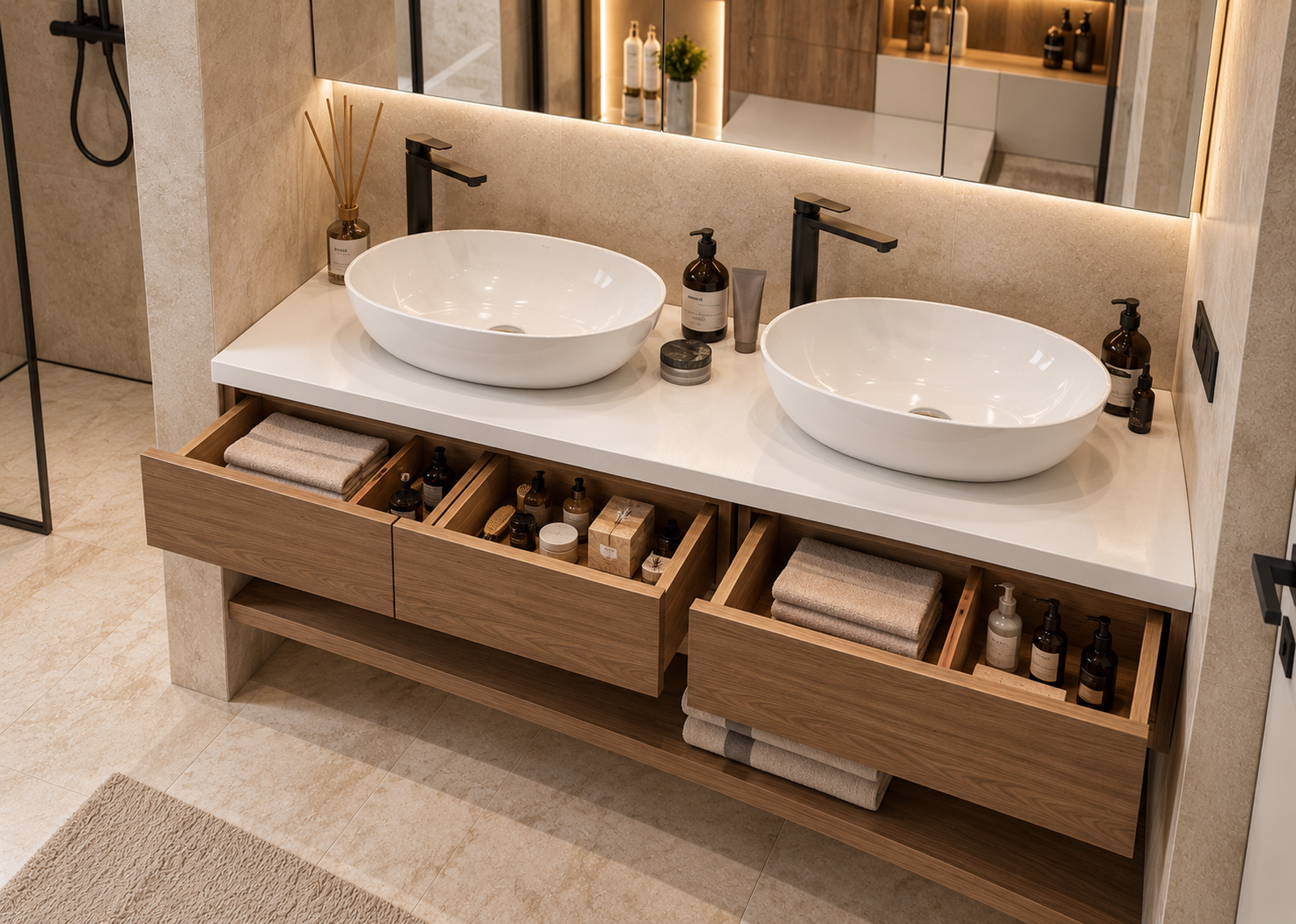 SDB-1009 Salle de bain laquée personnalisable