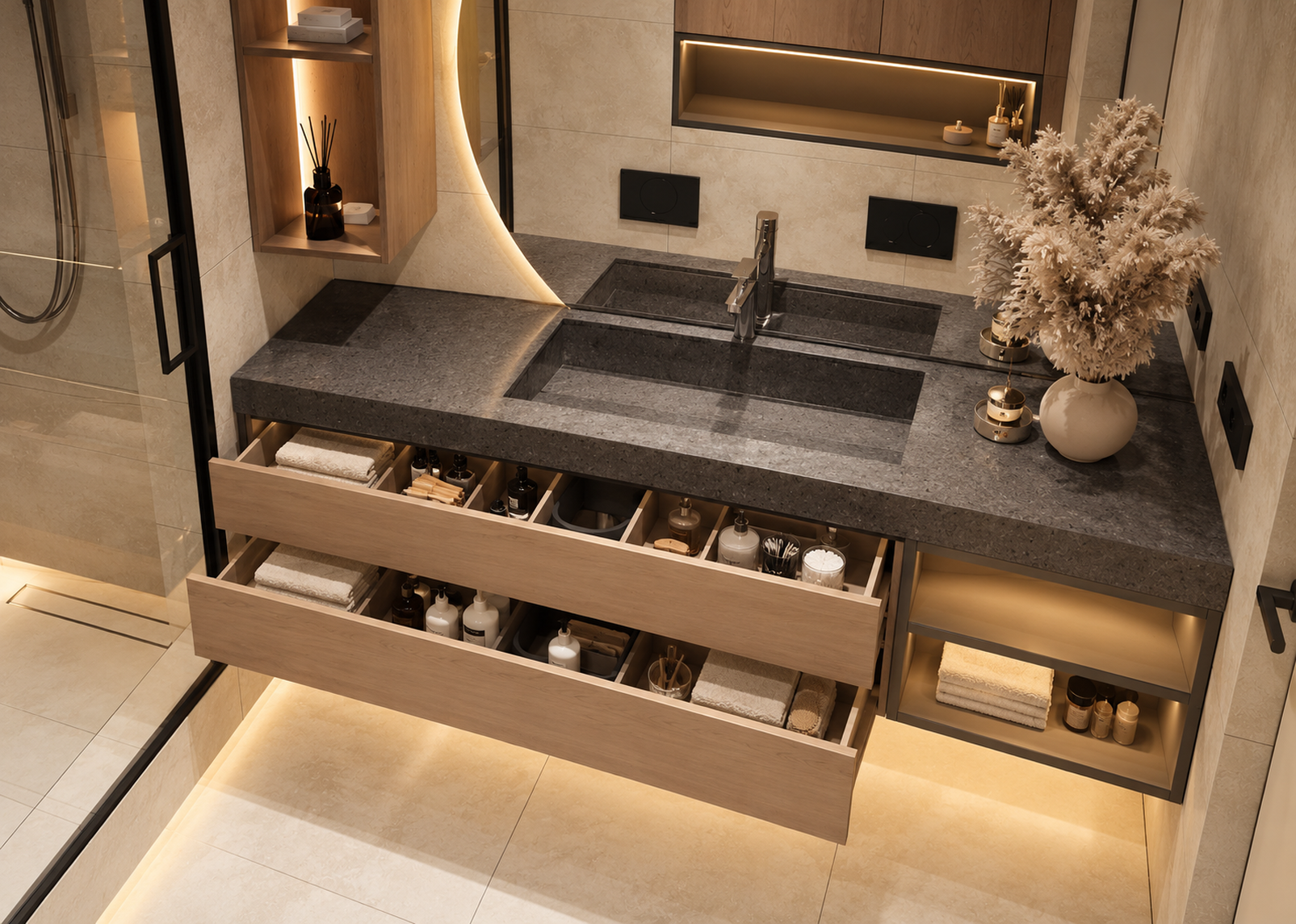 SDB-1012 Salle de bain laquée personnalisable