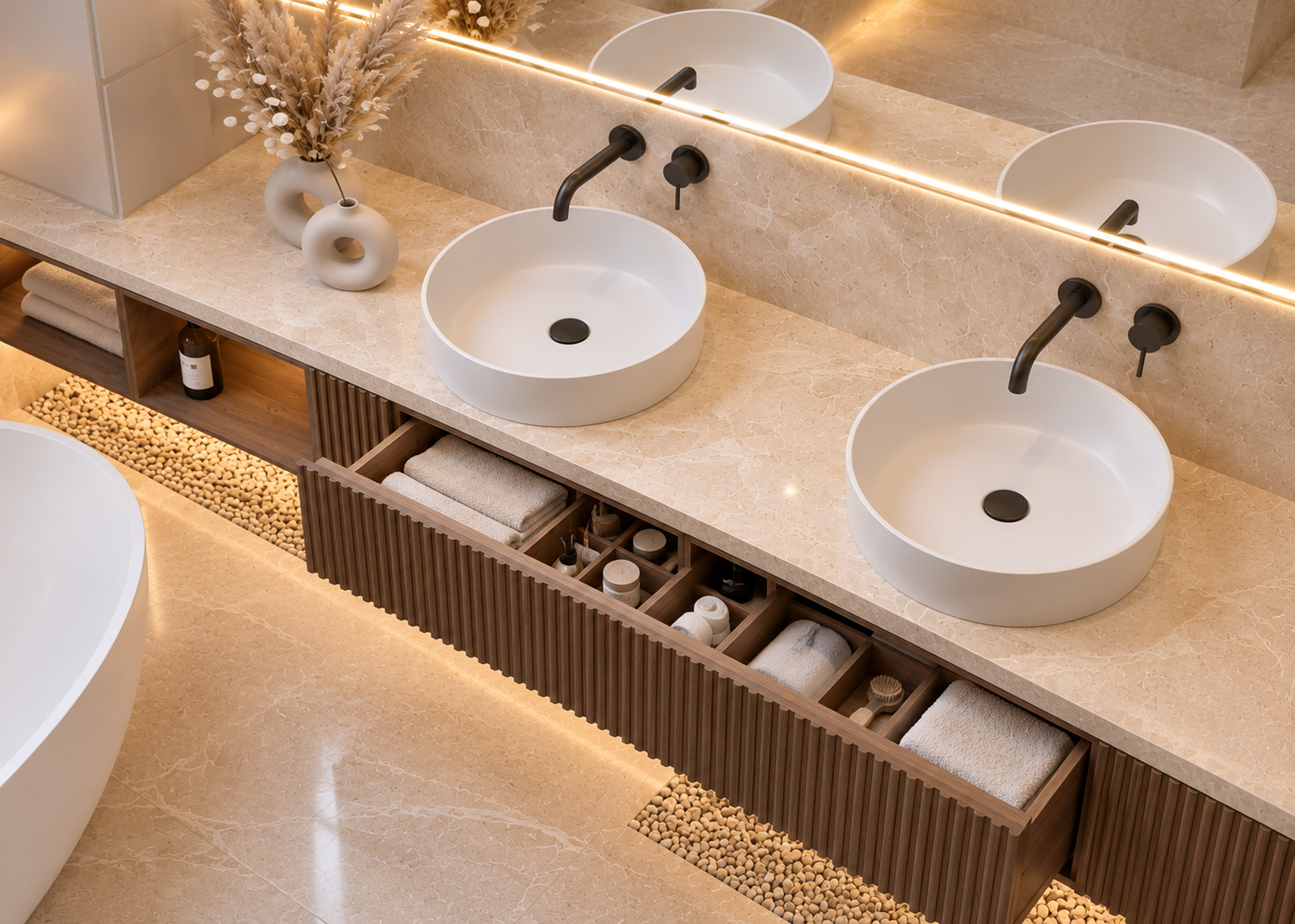 SDB-1013 Salle de bain laquée personnalisable