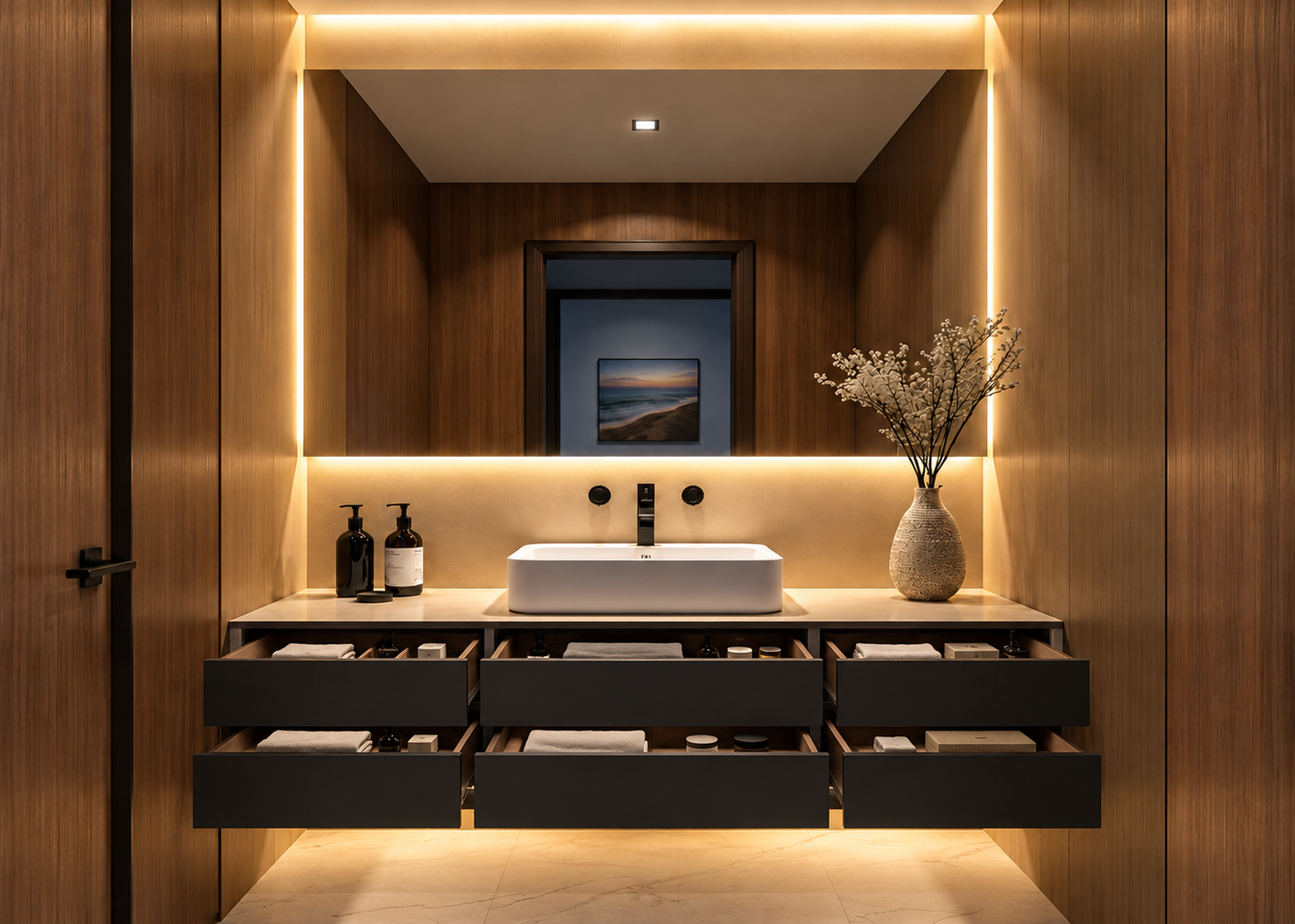 SDB-1014 Salle de bain laquée personnalisable