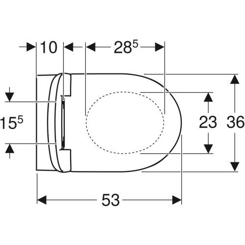 WC suspendu Geberit SMYLE ROUND avec fonction de lavage intime