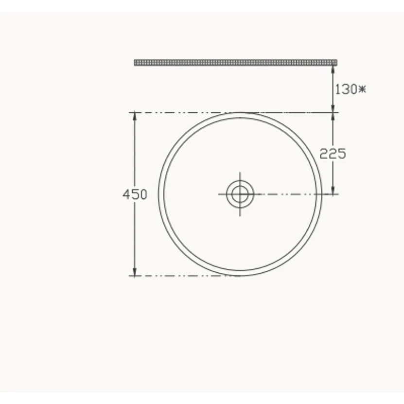 Lavabo sur plan systemaY, 45 cm