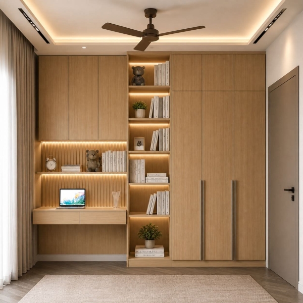 BR-111 Bureaux télétravail avec dressing laqué ou mélaminé