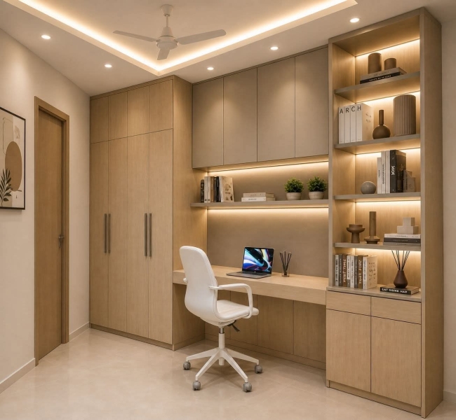 BR-110 Bureaux télétravail avec dressing laqué ou mélaminé
