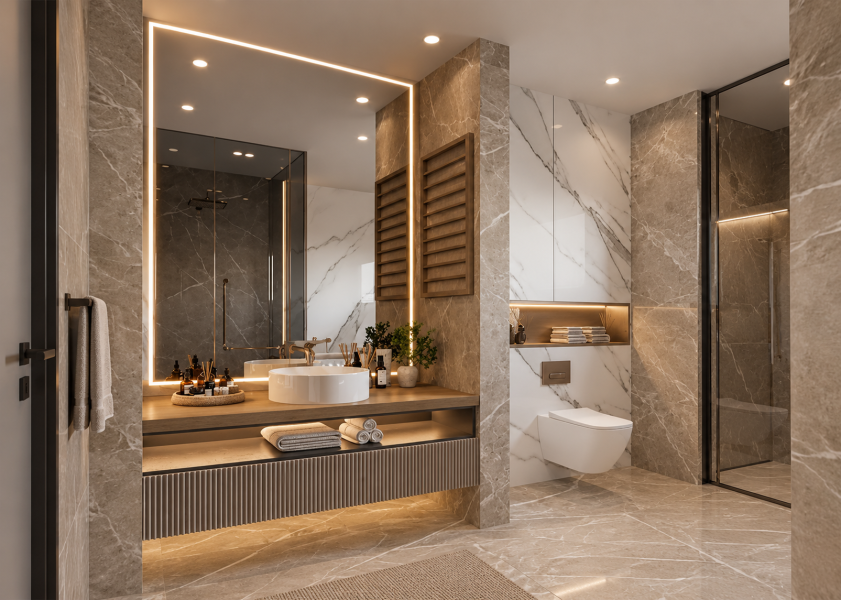 SDB-1007 Salle de bain laquée personnalisable