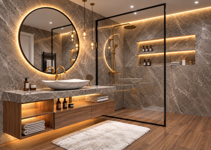 SDB-1008 Salle de bain laquée personnalisable