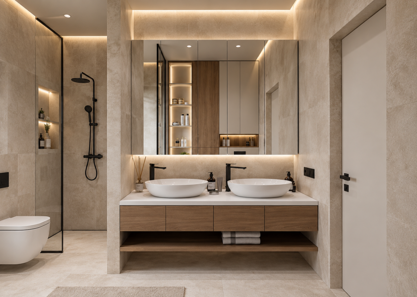 SDB-1009 Salle de bain laquée personnalisable